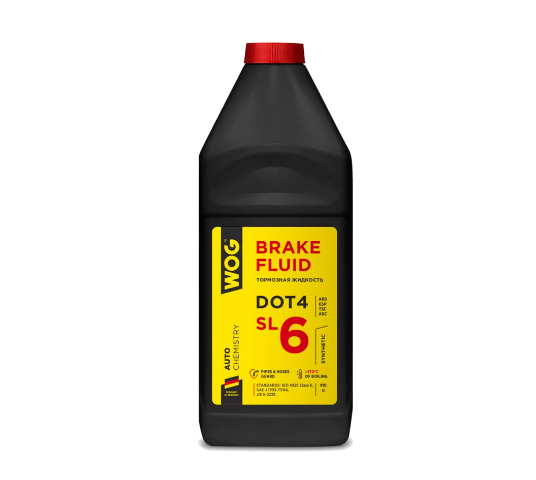 Тормозная жидкость 1л DOT 4 SL6 (+270*C) синтетическая для систем ABS, ESP, TSC, ASCWOG, WGC0143